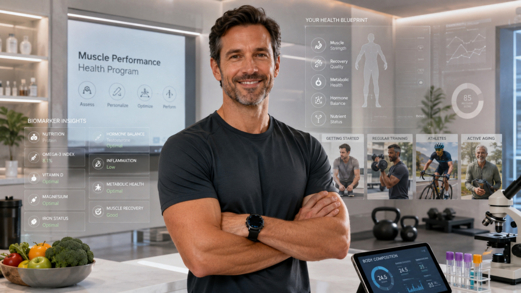 การสร้างและเพิ่มประสิทธิภาพมวลกล้ามเนื้อ ควรตรวจอะไรบ้าง - Key Biomarkers for Muscle Growth, Strength & Performance Optimisation